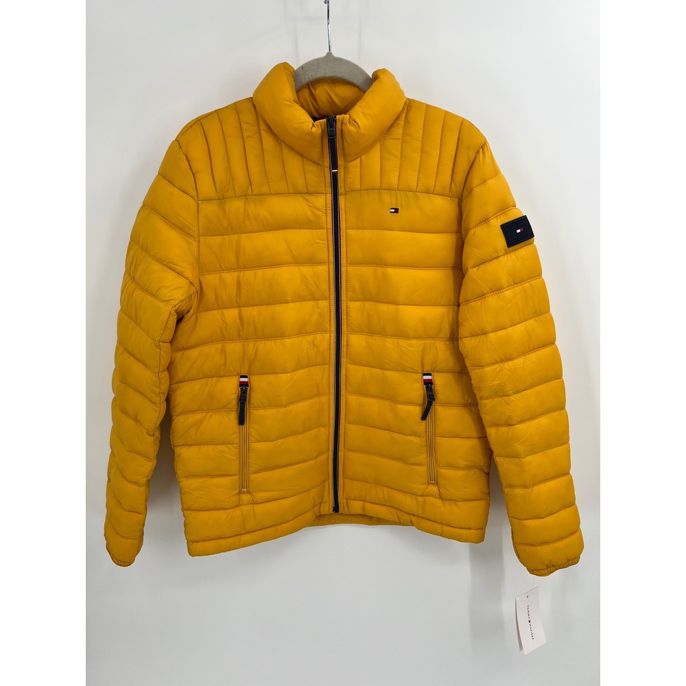 NWT Tommy Hilfiger Men's Quilted‎ Puffer Jacket Yellow Gold Size S
